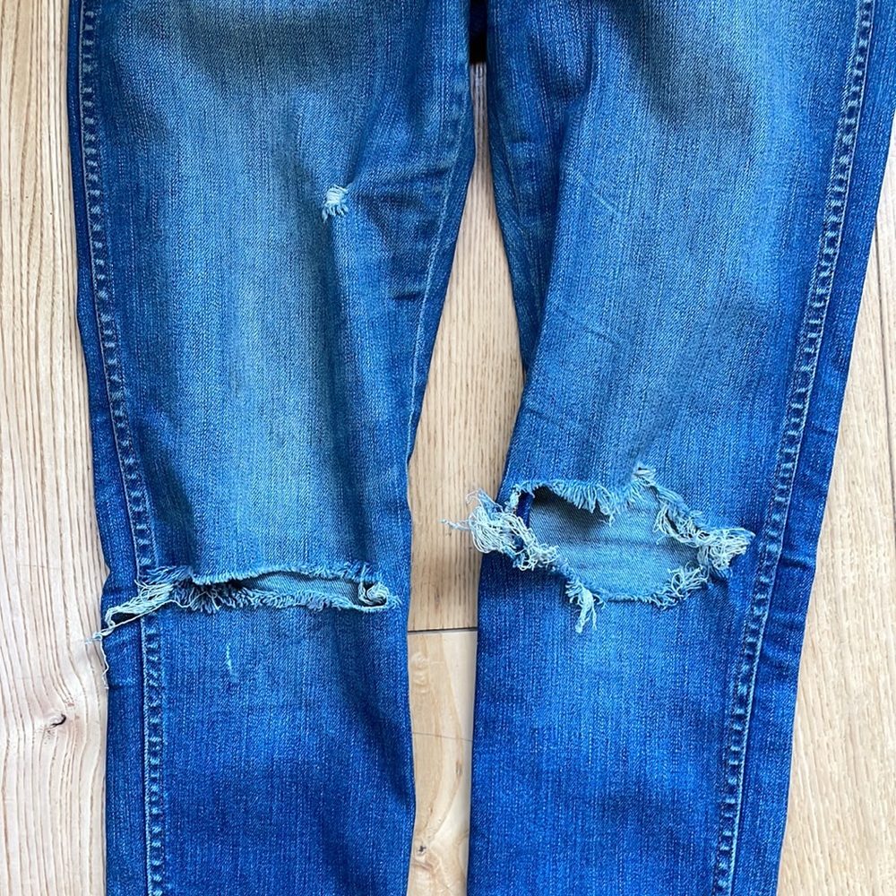 Madewell 9” high riser skinny skinny busted knee jeans EUC size 25 - Picture 7 of 10